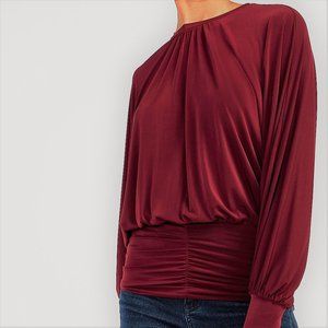 Fabulous Draped Plum Red Dolman Top NEW WITH TAGS Size XXS